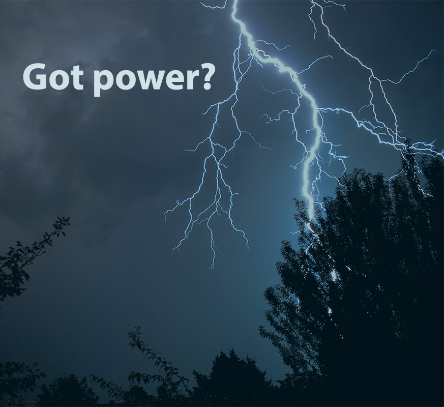 powerful bolt of lightning