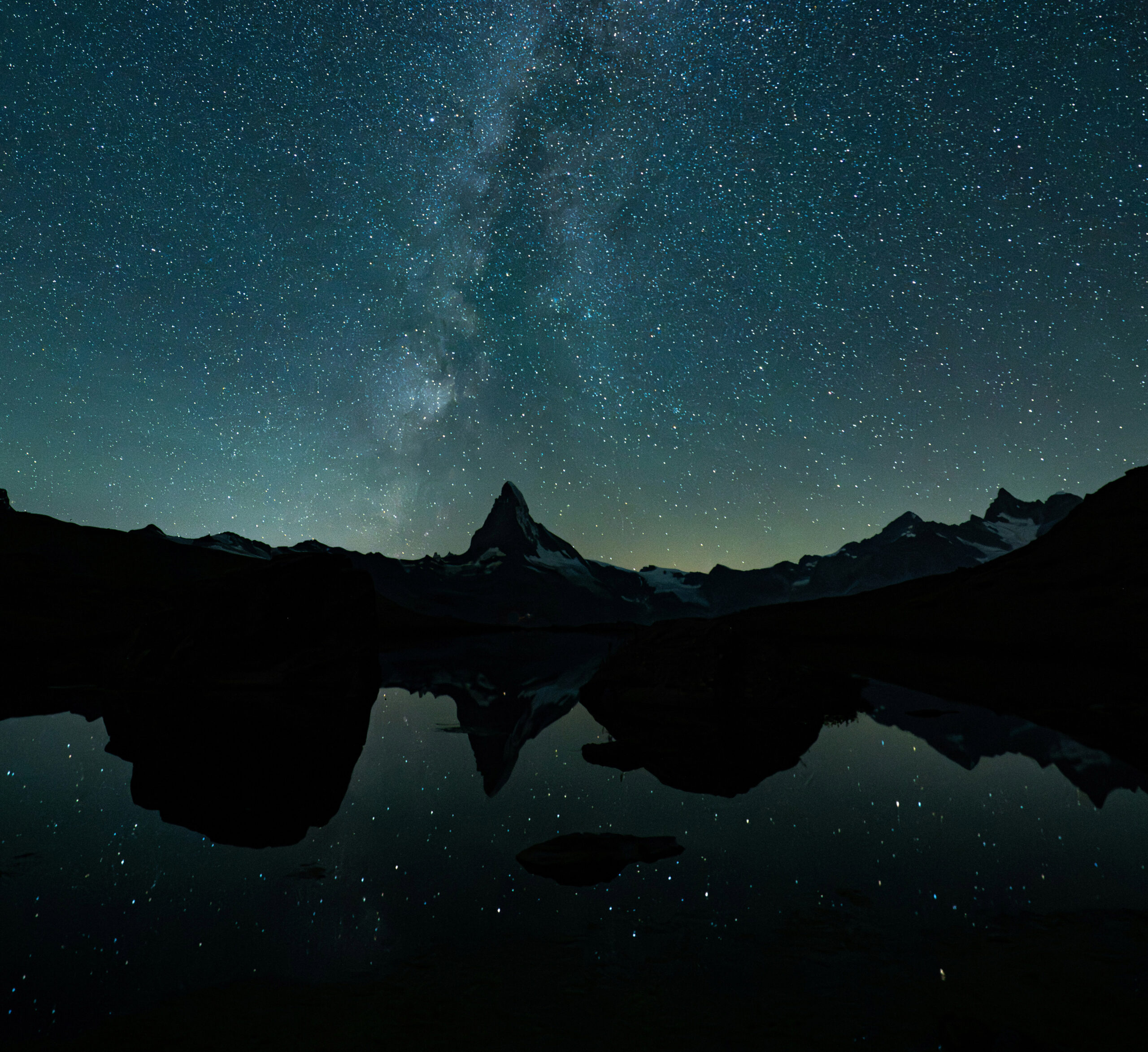 Milky Way over dark landscape